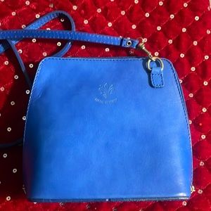 Blue leather Italian, Crossbody